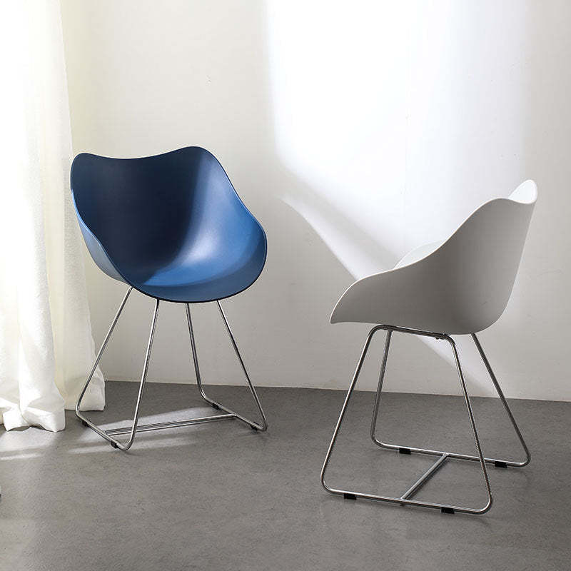 Nordic Curved Iron Plastic Armchair