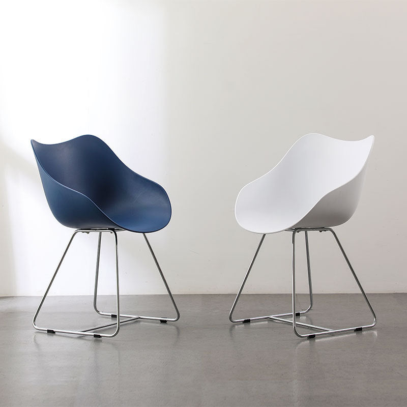 Nordic Curved Iron Plastic Armchair