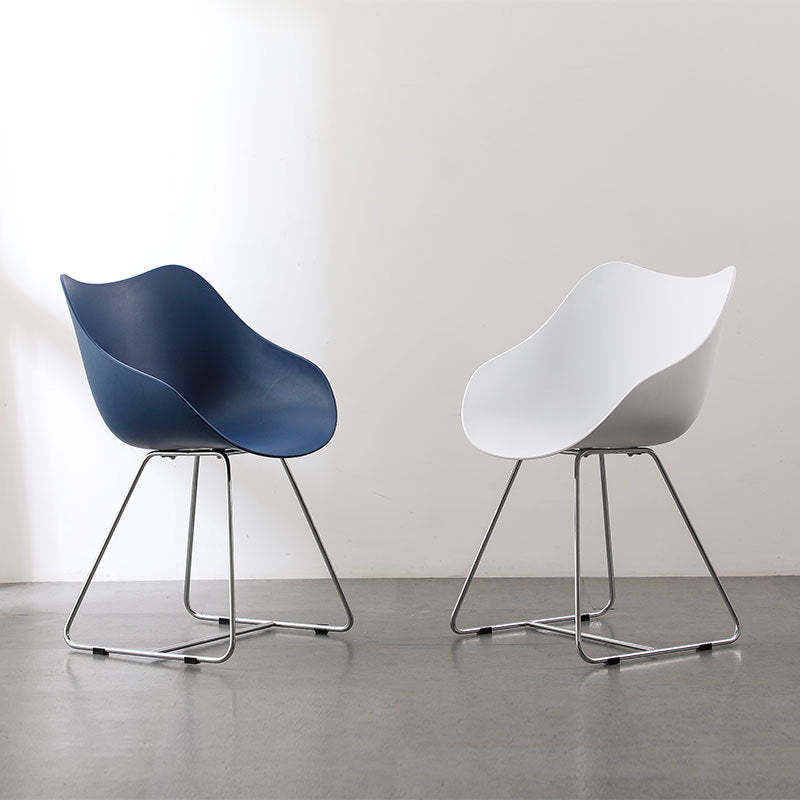 Nordic Curved Iron Plastic Armchair