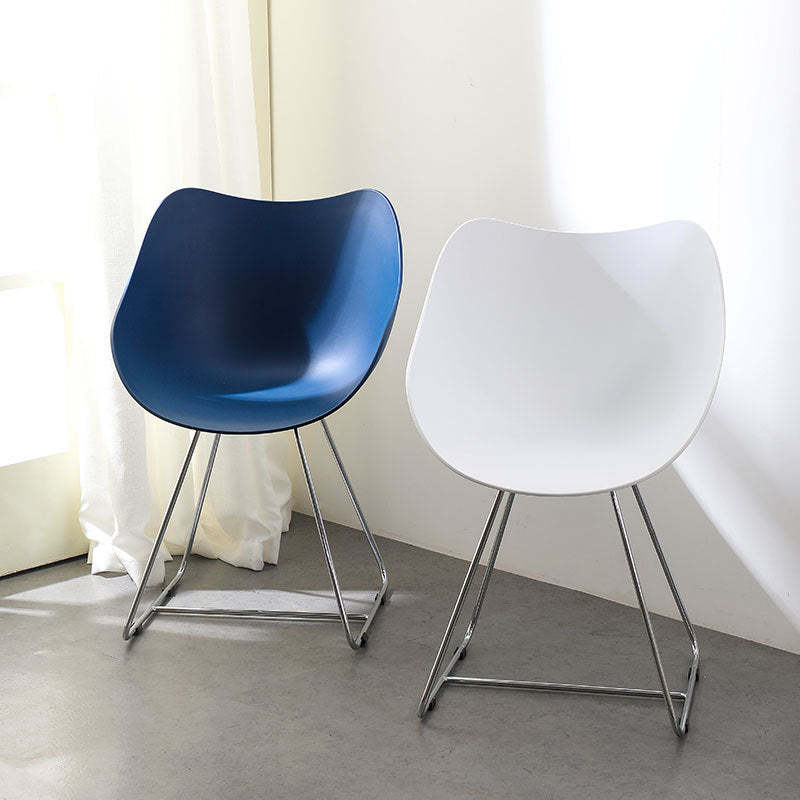 Nordic Curved Iron Plastic Armchair