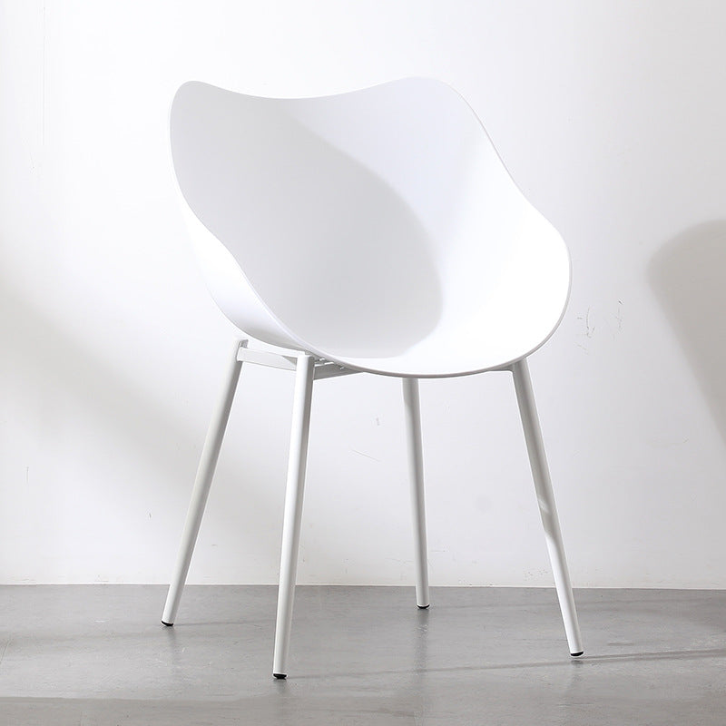 Nordic Curved Iron Armchair — White