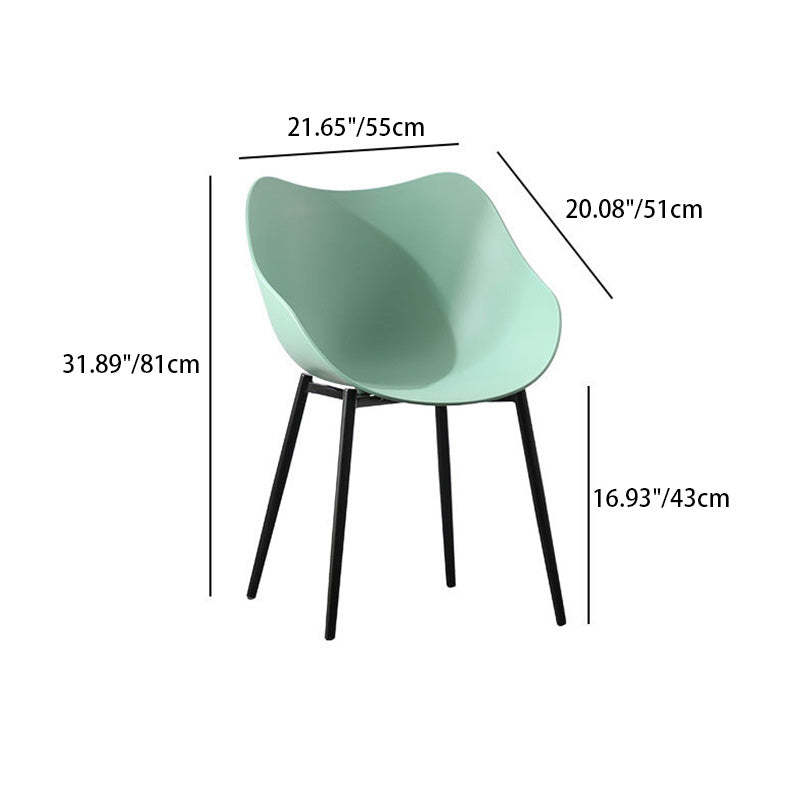 Nordic Curved Iron Armchair — Yellow