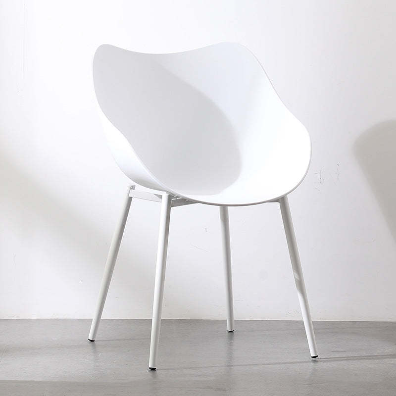 Nordic Curved Iron Armchair — White
