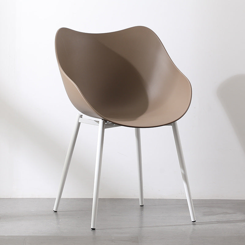 Nordic Curved Iron Armchair — Brown