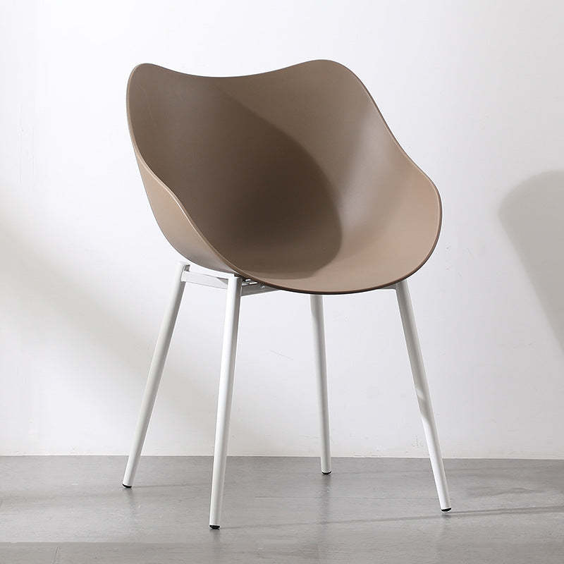 Nordic Curved Iron Armchair — Brown