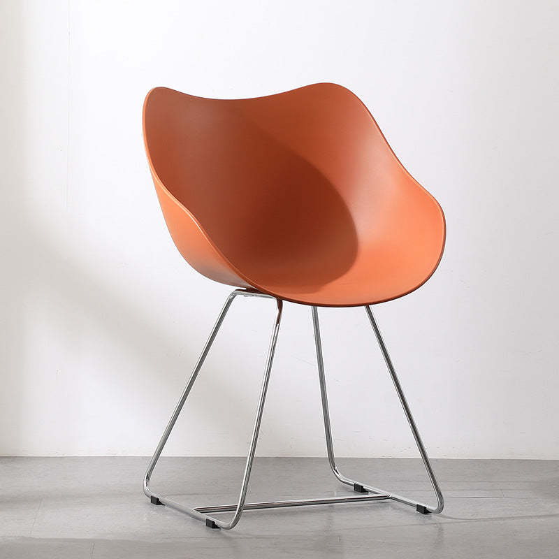 Nordic Curved Iron Plastic Armchair
