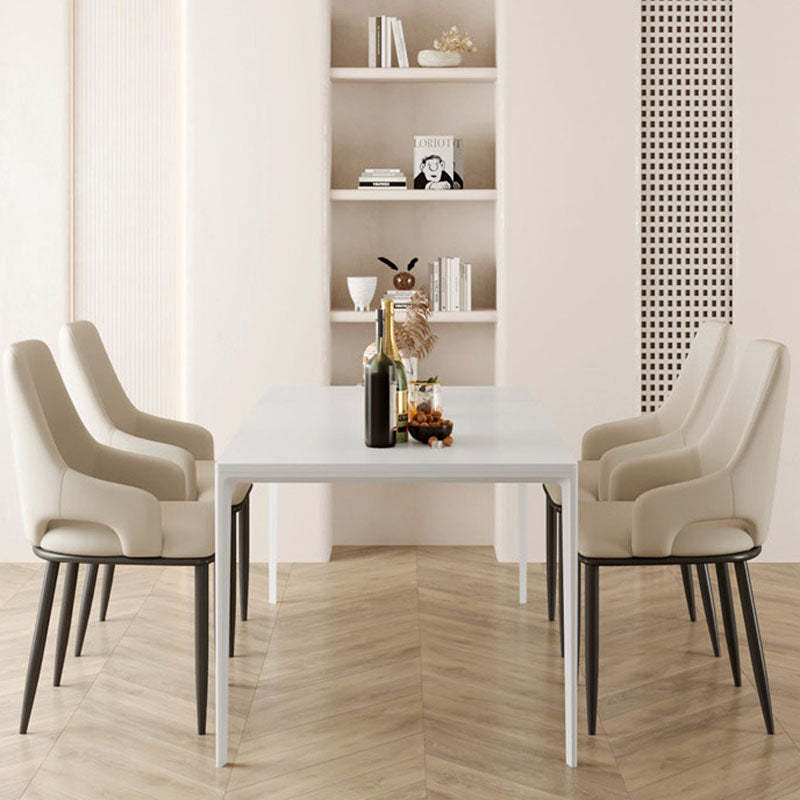 Scandinavian Curved Leather Carbon Steel Chair