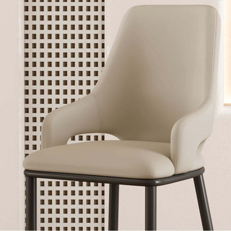 Scandinavian Curved Square Leather Carbon Steel Chair