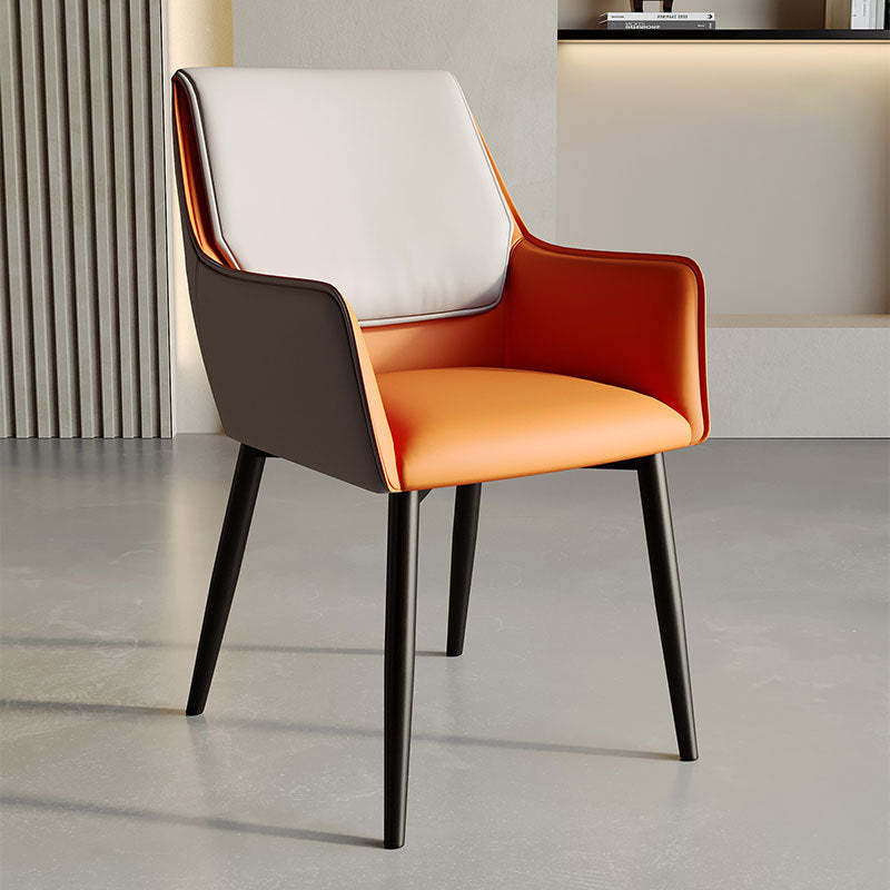 Scandinavian Microfiber Leather Steel Dining Chair