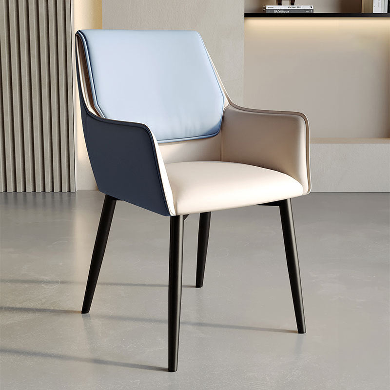 Scandinavian Microfiber Leather Steel Dining Chair