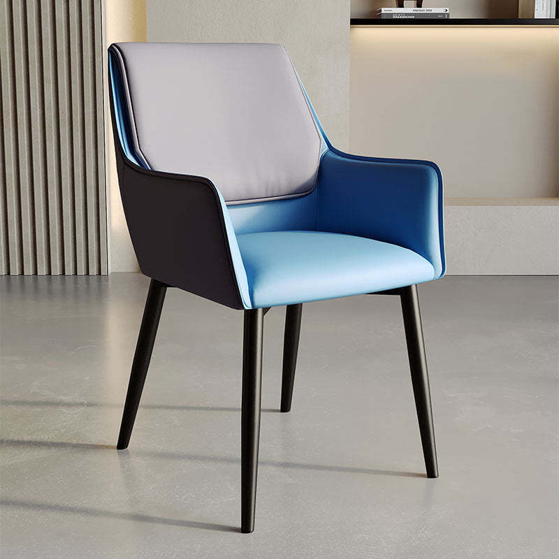 Scandinavian Microfiber Leather Steel Dining Chair