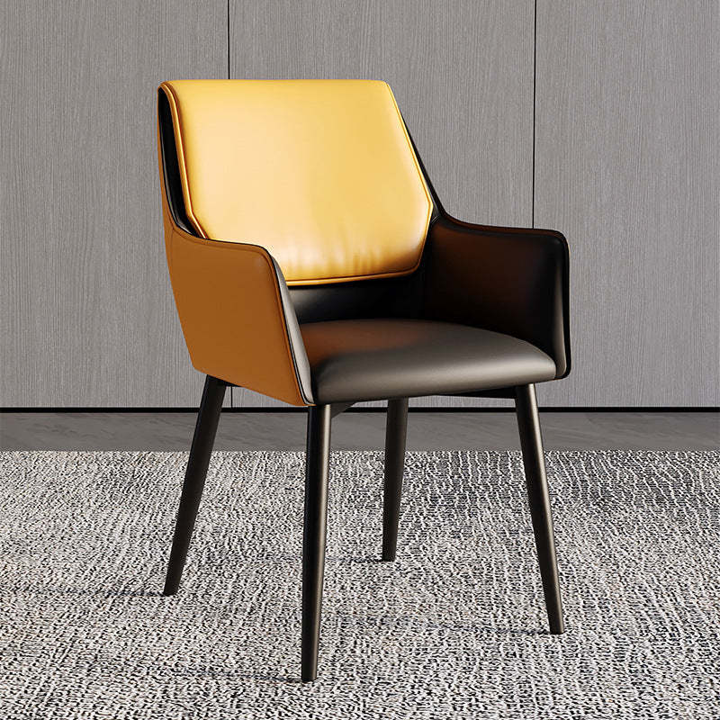Scandinavian Microfiber Leather Steel Dining Chair