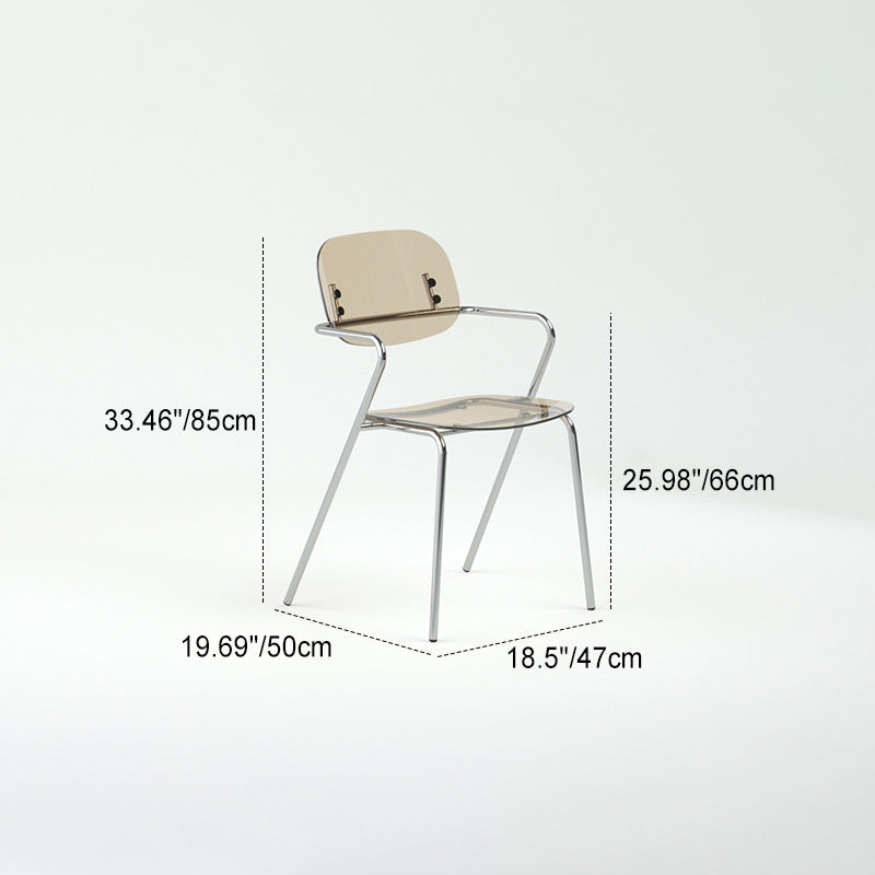 Minimalist Acrylic Iron Armchair — Orange