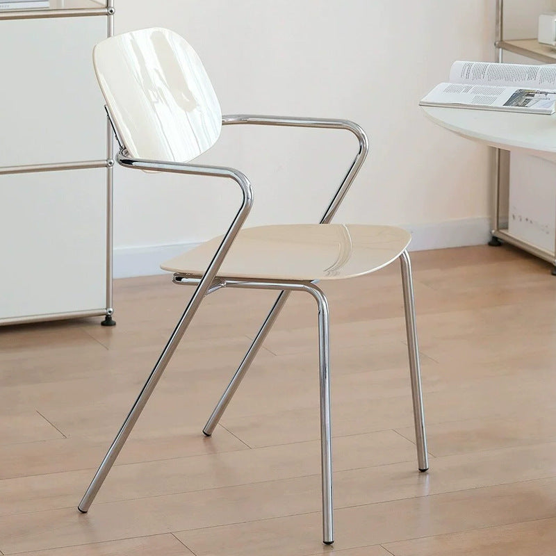 Minimalist Acrylic Iron Armchair — Green