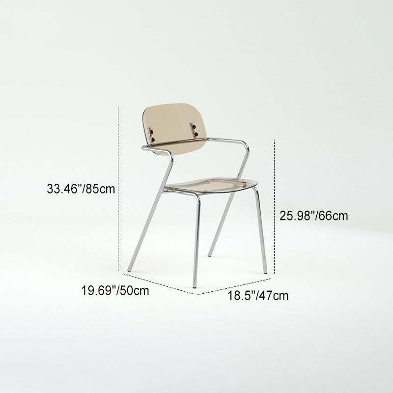 Minimalist Acrylic Iron Armchair — Orange