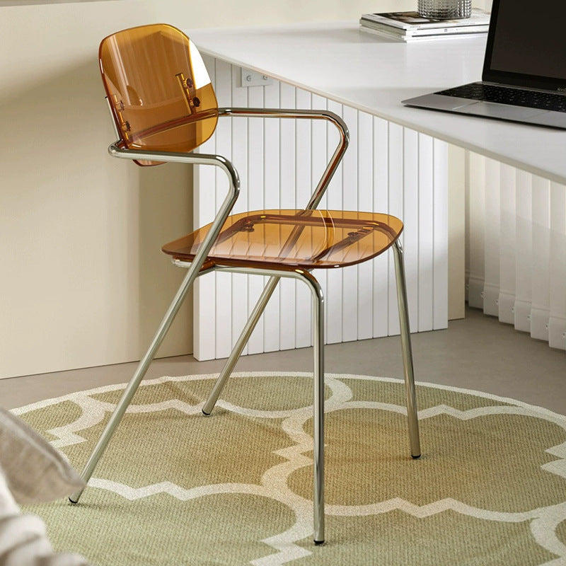 Minimalist Acrylic Iron Armchair