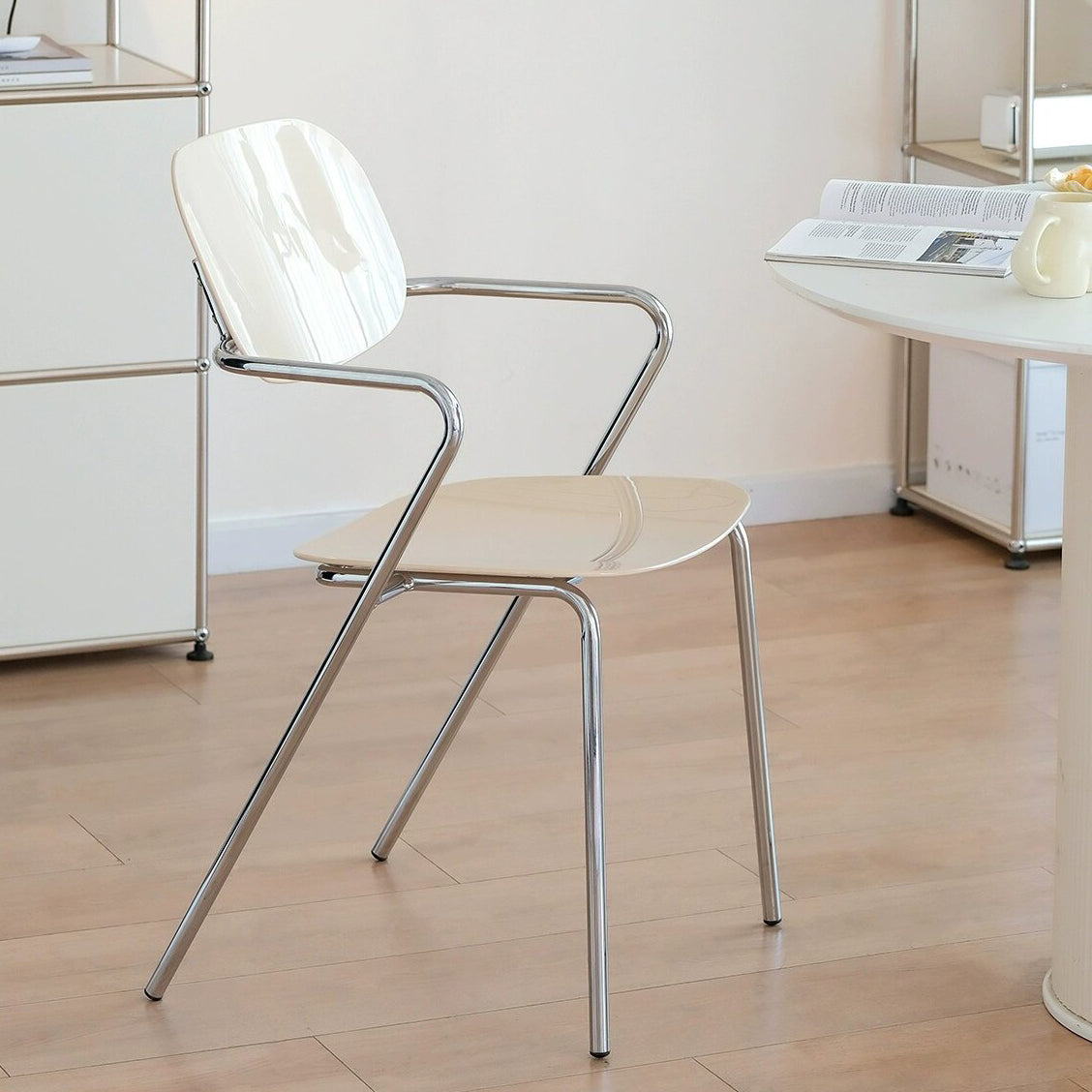 Minimalist Acrylic Iron Armchair