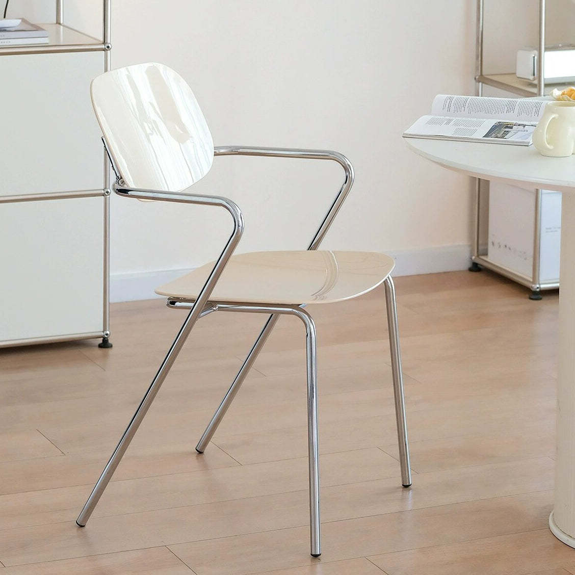 Minimalist Acrylic Iron Armchair