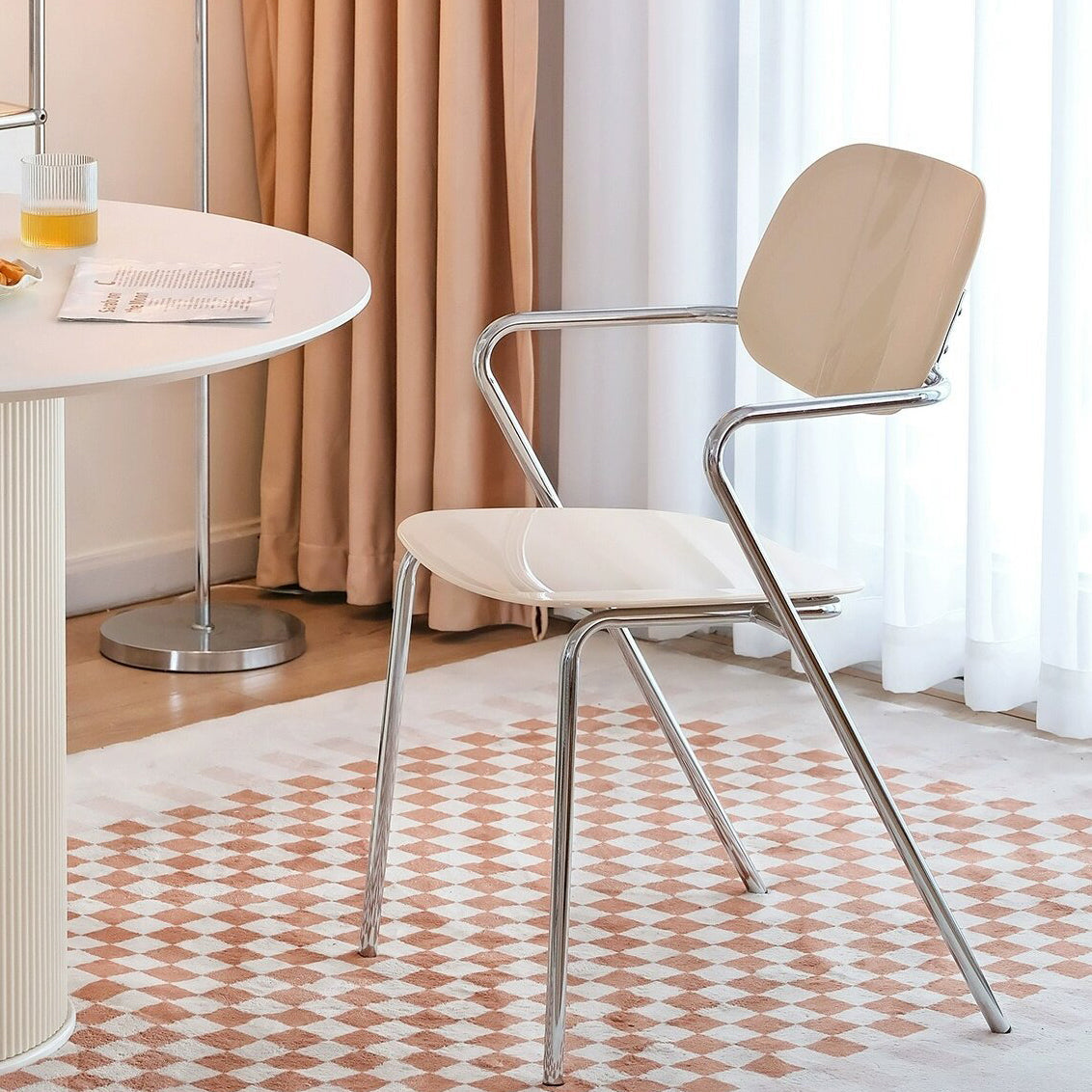 Minimalist Acrylic Iron Armchair