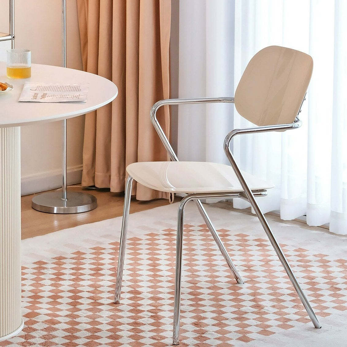 Minimalist Acrylic Iron Armchair