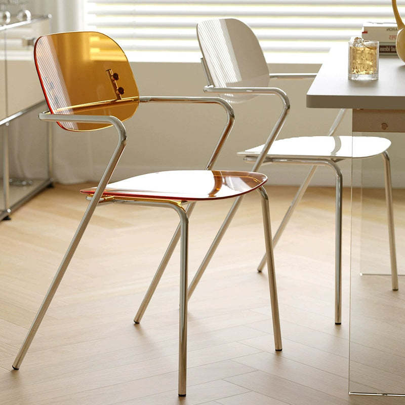 Minimalist Acrylic Iron Armchair