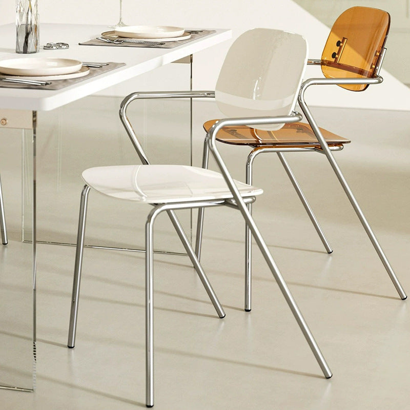 Minimalist Acrylic Iron Armchair