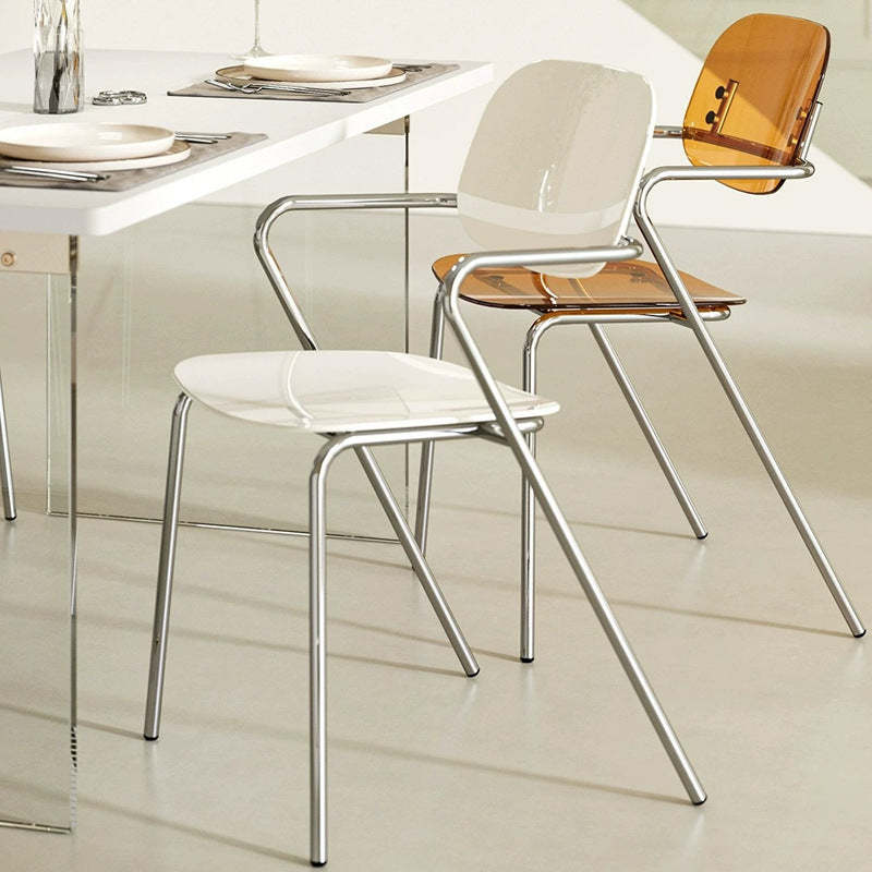 Minimalist Acrylic Iron Armchair