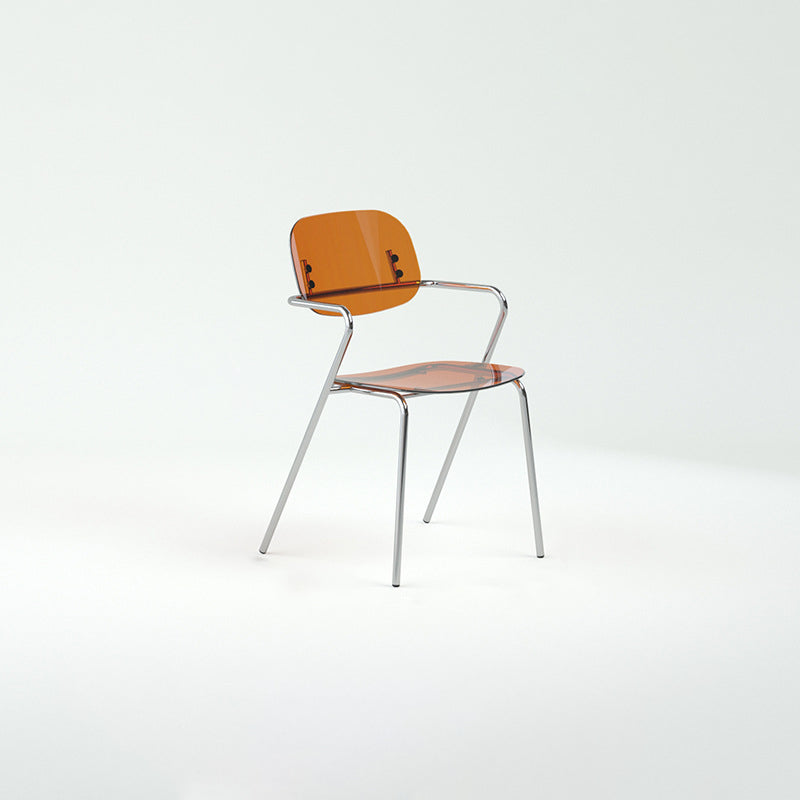 Minimalist Acrylic Iron Armchair