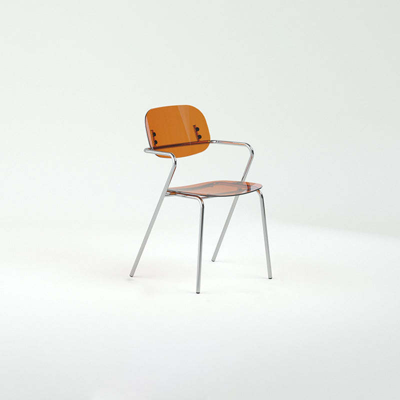 Minimalist Acrylic Iron Armchair