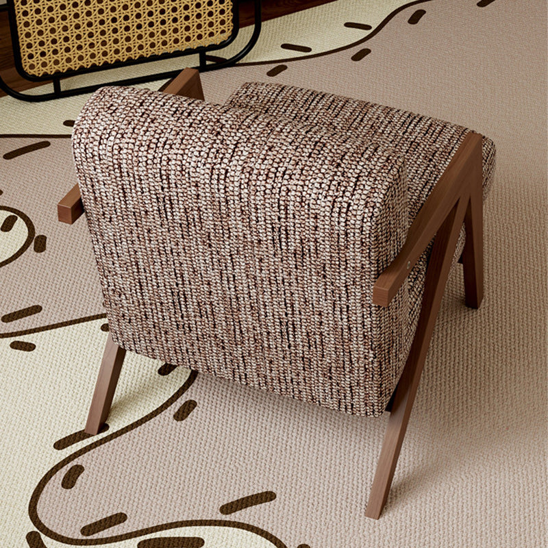 Vintage Wood Fabric Accent Chair