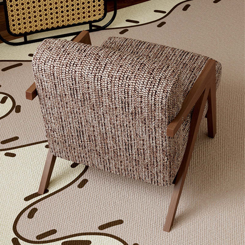 Vintage Wood Fabric Accent Chair