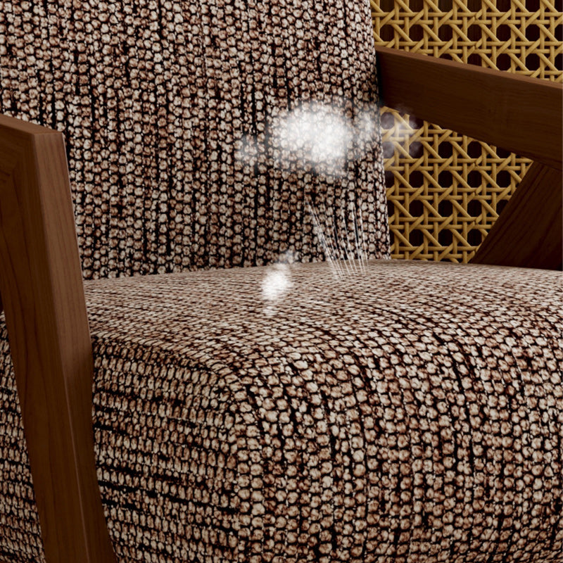 Vintage Wood Fabric Accent Chair