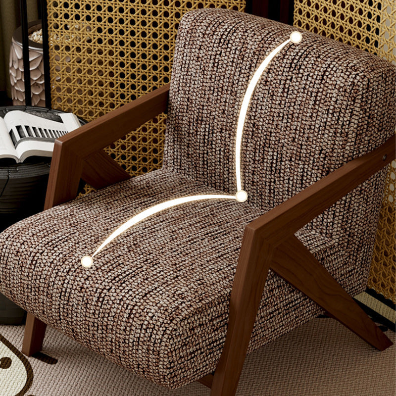Vintage Wood Fabric Accent Chair