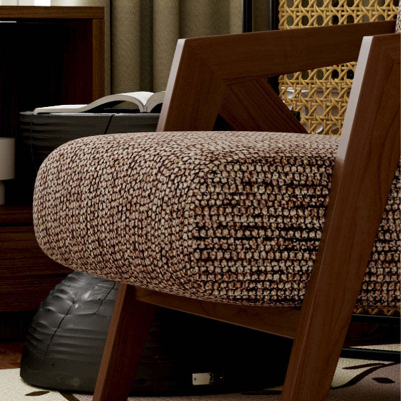 Vintage Wood Fabric Accent Chair