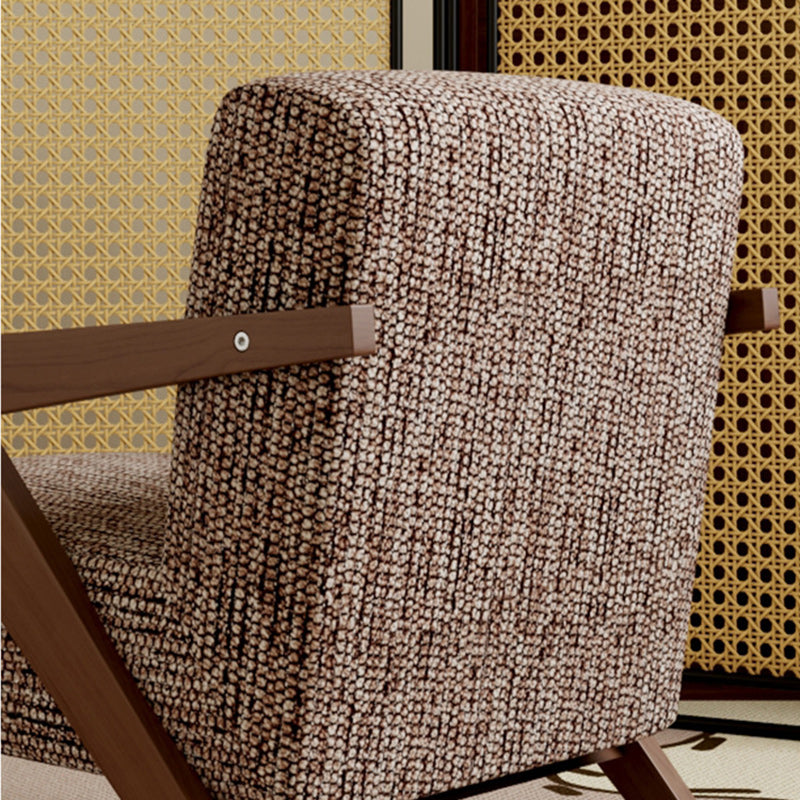 Vintage Wood Fabric Accent Chair