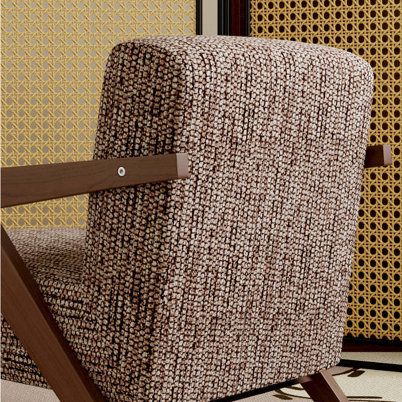 Vintage Wood Fabric Accent Chair