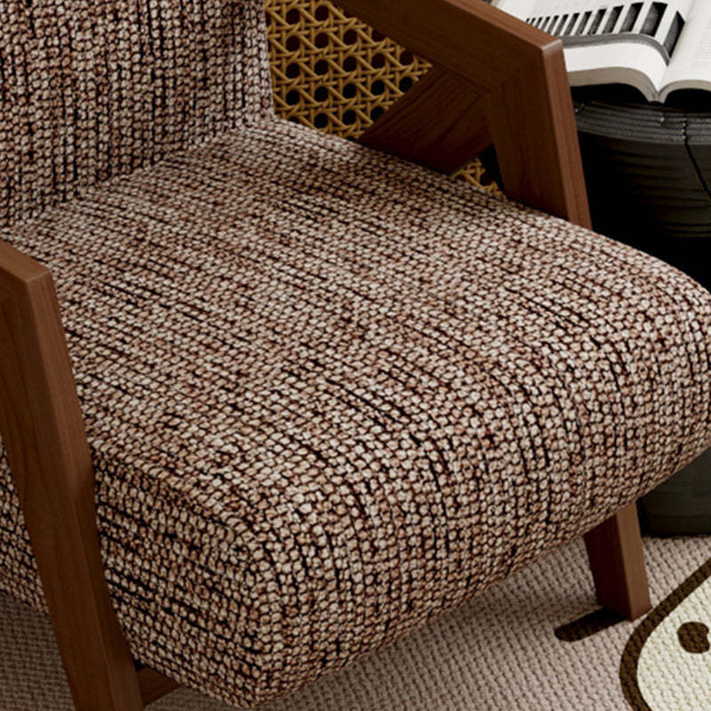 Vintage Wood Fabric Accent Chair