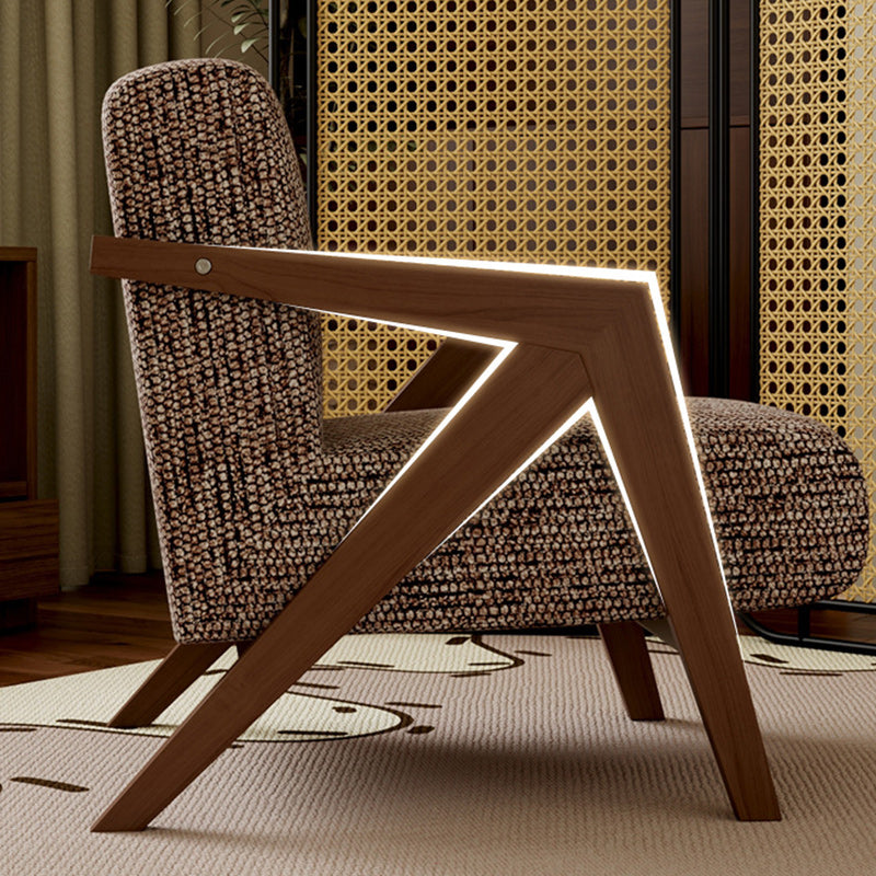 Vintage Wood Fabric Accent Chair