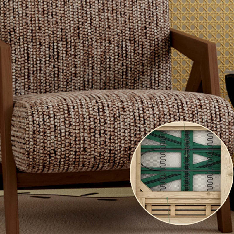 Vintage Wood Fabric Accent Chair