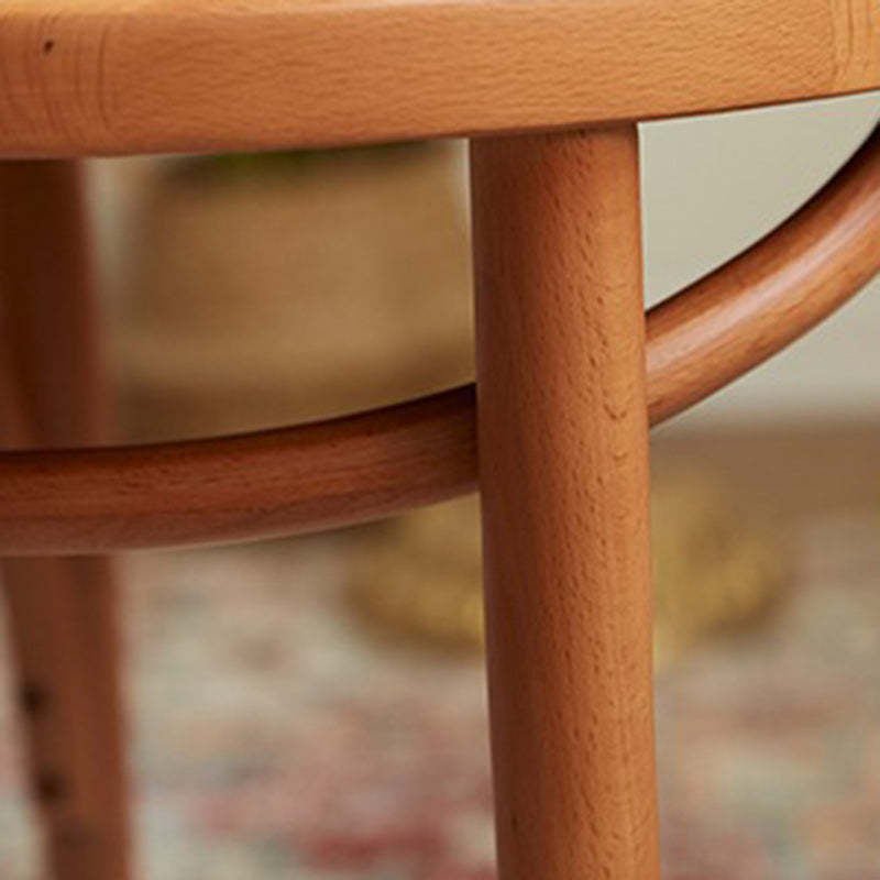 Nordic Round Rattan Wood Fabric Chair