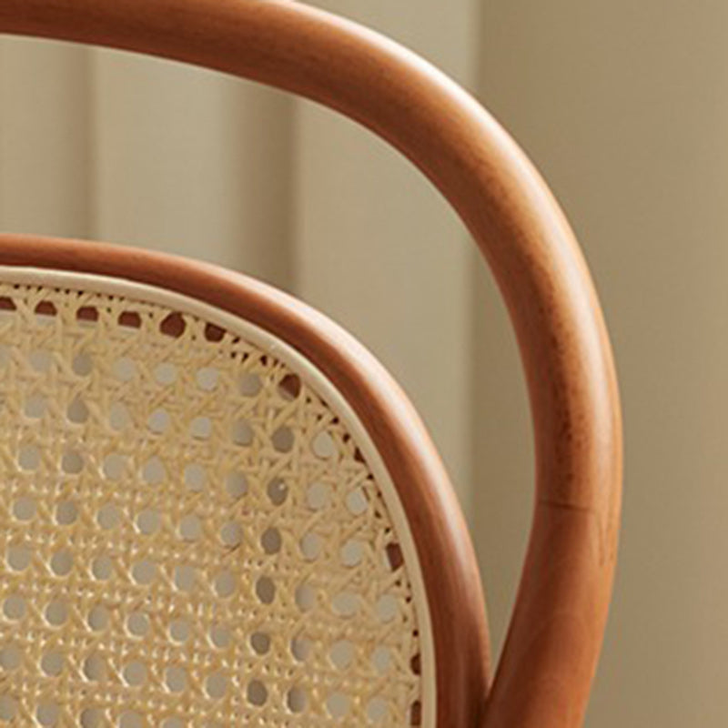 Nordic Round Rattan Wood Fabric Chair