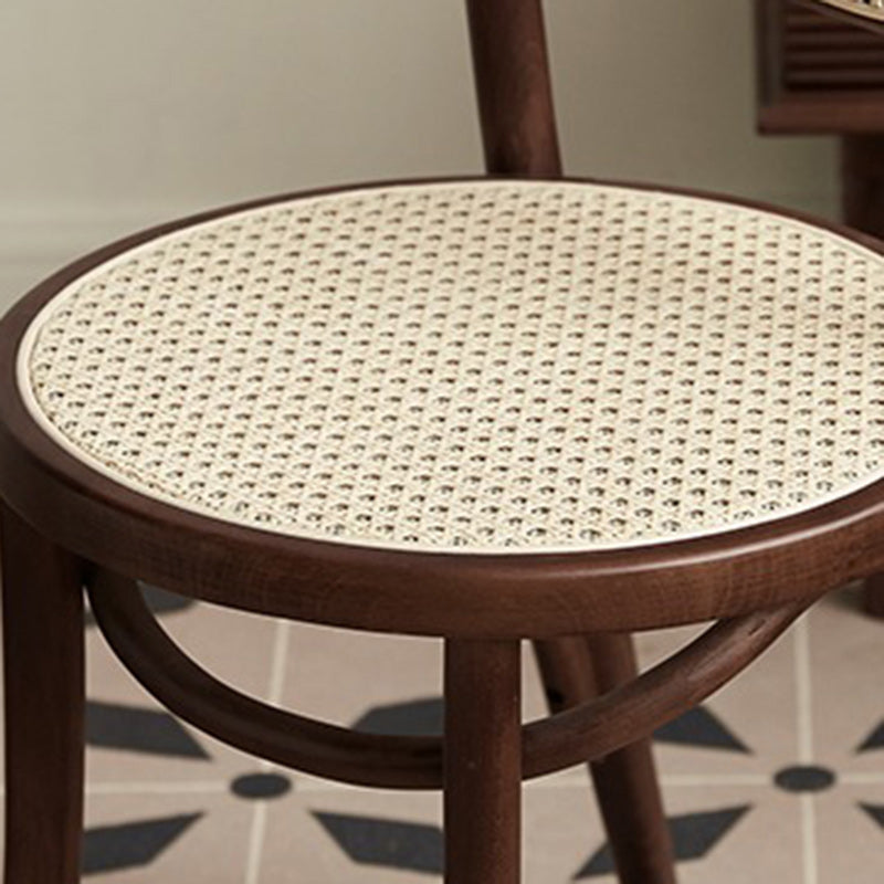 Nordic Round Rattan Wood Fabric Chair