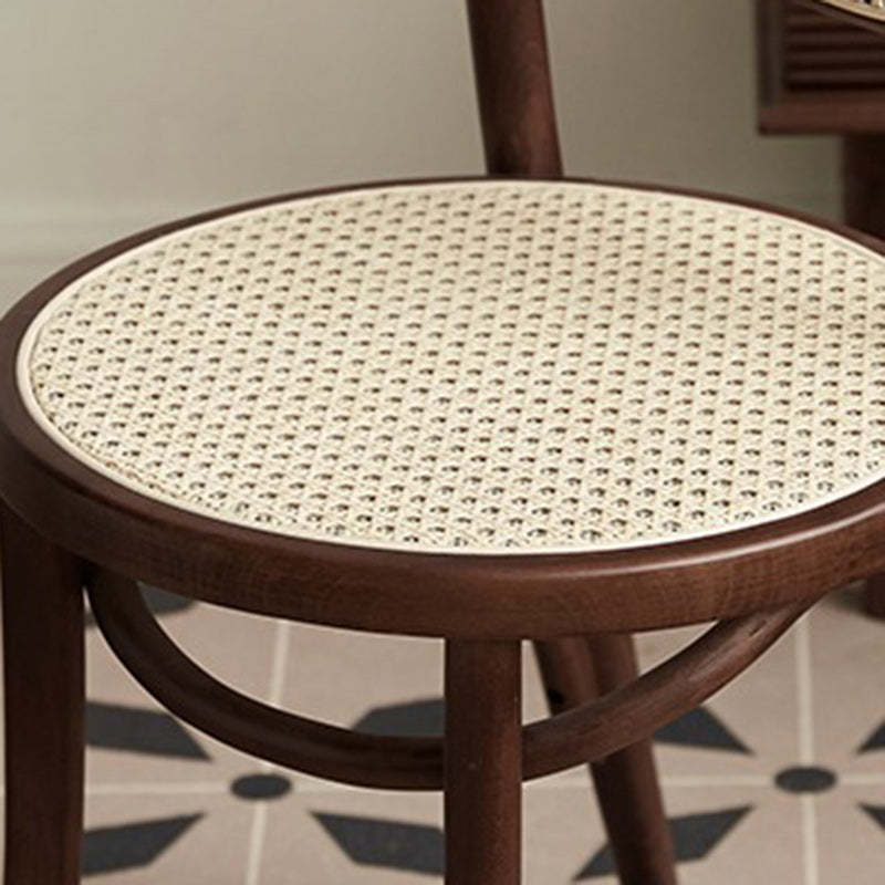 Nordic Round Rattan Wood Fabric Chair