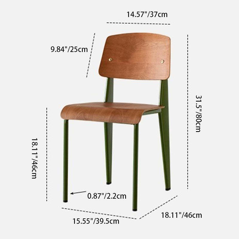 Vintage Rectangular Wood Chair