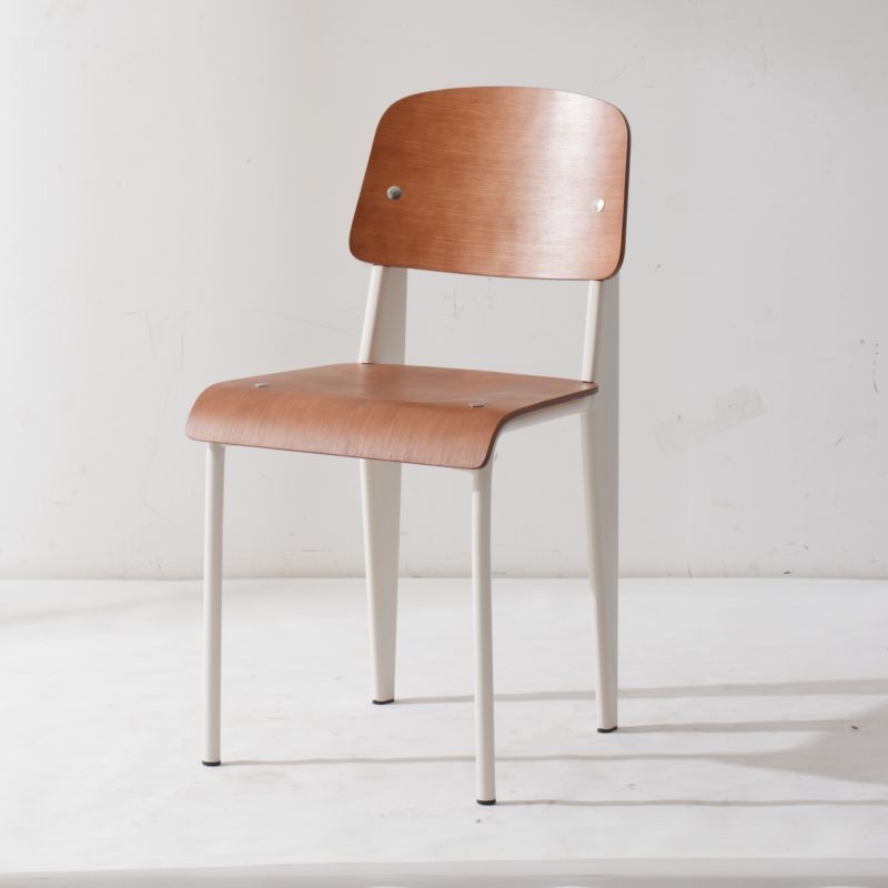 Vintage Rectangular Wood Chair — White