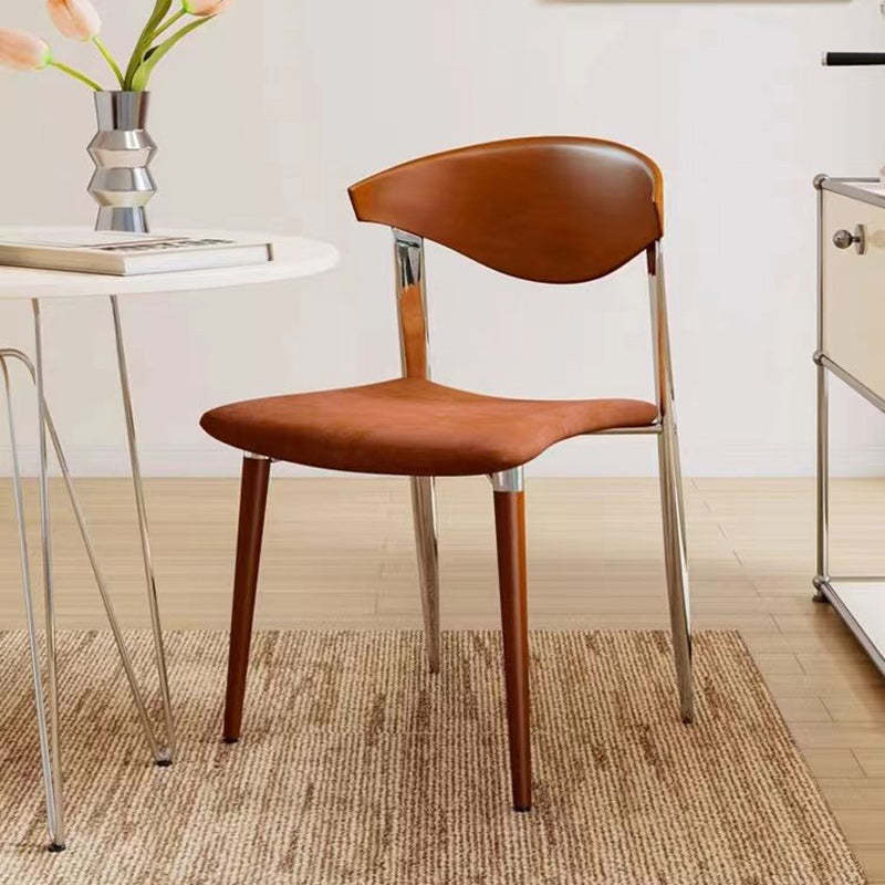 Vintage Velvet Steel Wood Chair