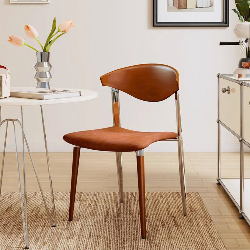 Vintage Velvet Steel Wood Chair