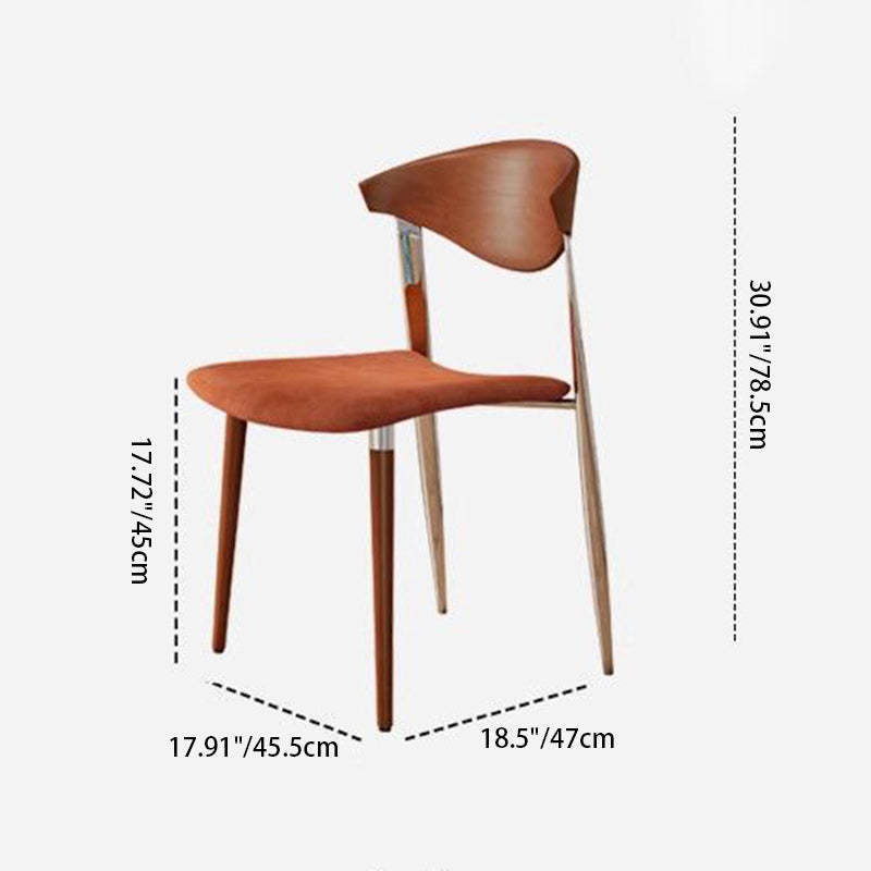 Vintage Velvet Steel Wood Chair