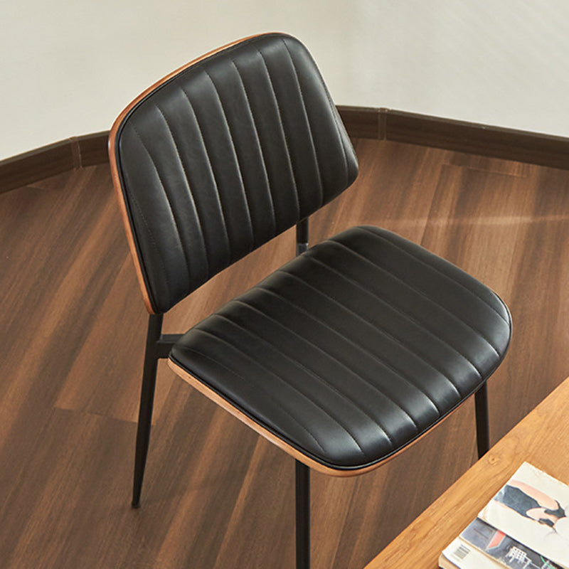 Wood leather steel wood accent chairs for kitchen, Lighom