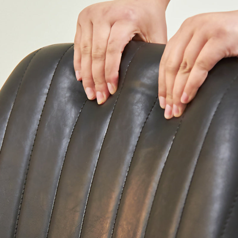 Minimalist Leather Wood Steel Chair